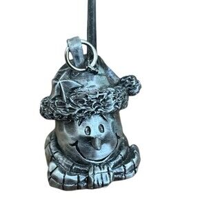 Pewter Snowman Knit Cap Scarf Candle Snuffer 11"
